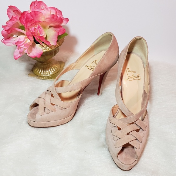 Christian Louboutin Drapanova nude suede pumps - Picture 2 of 7